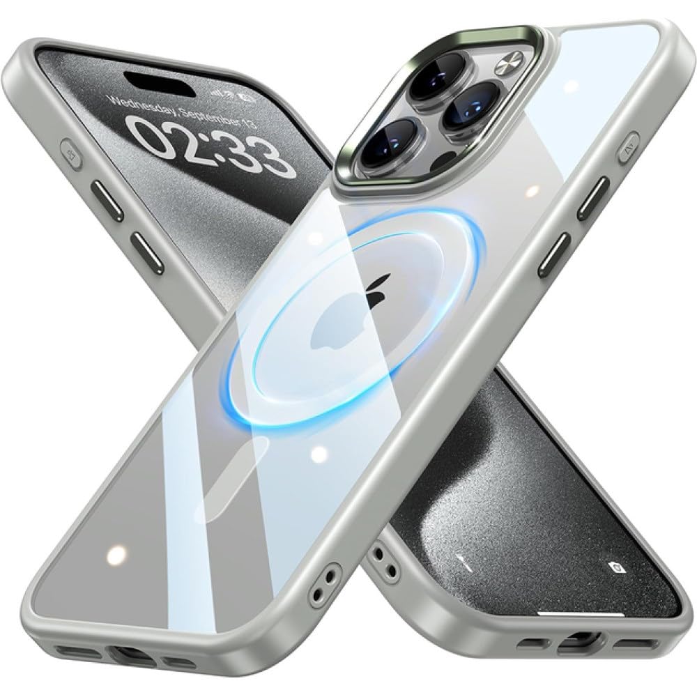 Amazon.co.jp: ナチュラルチタングレー磁気ケース iPhone 15 Pro Max